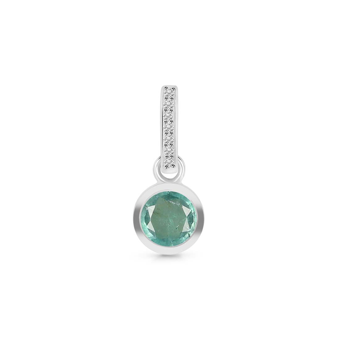 Green Kyanite & White Topaz Pendant-(KYN-SP-958-G.)